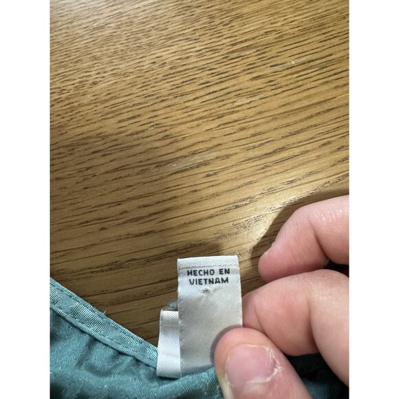 A New Day Teal Tiered Babydoll Dress‎ V Neck Lagenlook Size XXL Metalic Flowing - Picture 7 of 11